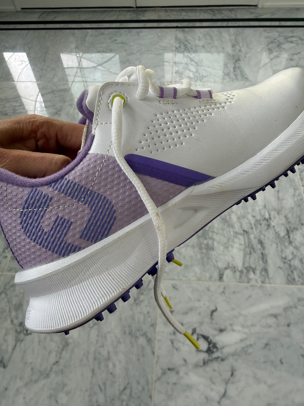 FootJoy White and Lavender Kids' Golf Sneaker